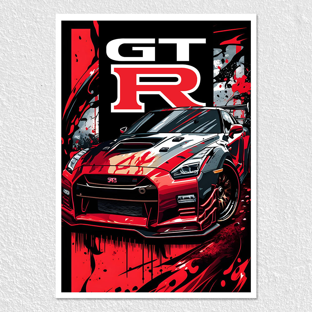 Fomo Store Posters Cars & Bikes Red GTR