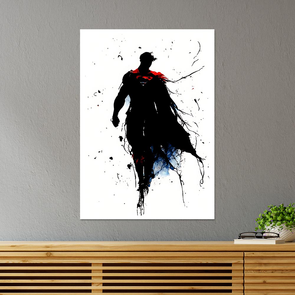 Black Figure of Superman Movies Poster