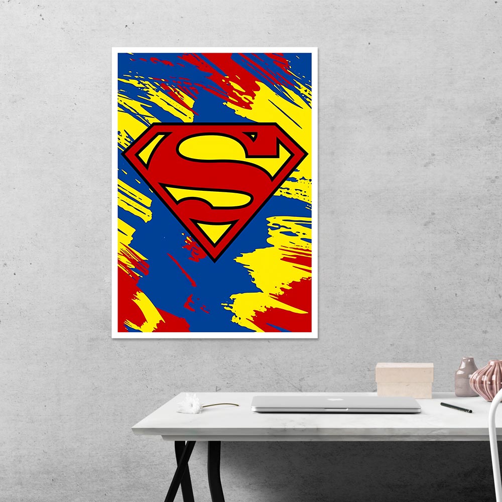 Color Pop Superman Logo Movies Poster