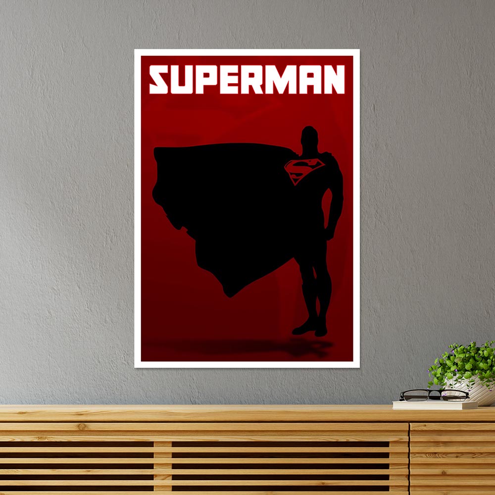 Dark Outline of Superman Movies Poster