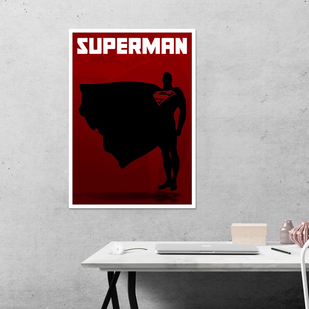 Dark Outline of Superman Movies Poster