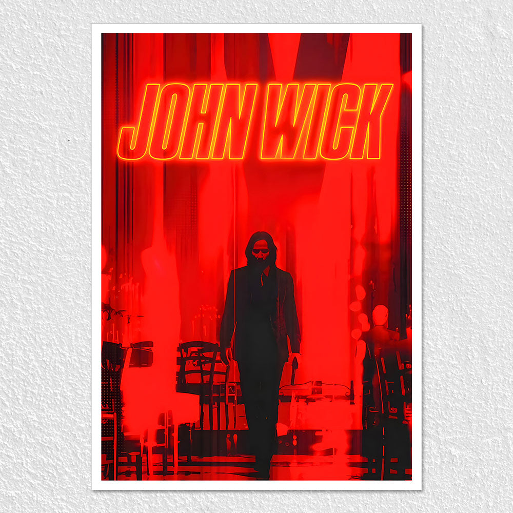 John Wick in Red Poster Bold and Fierce