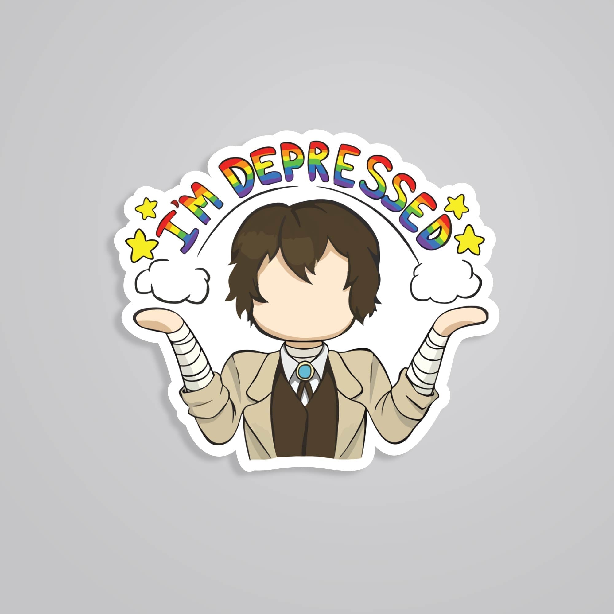 Fomo Store Stickers Anime I'm Depressed Dazai
