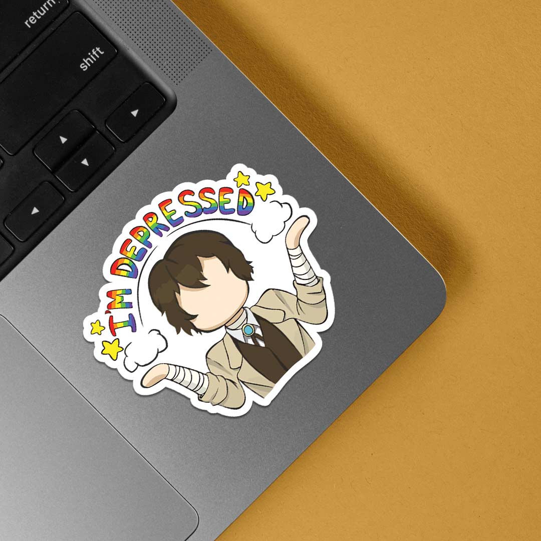 I'm Depressed Dazai Anime Stickers
