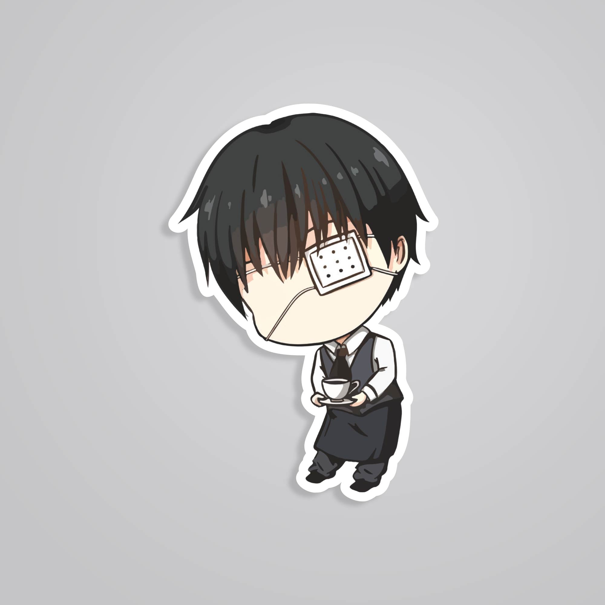 Fomo Store Stickers Anime Kankei Ken Waiter Chibi