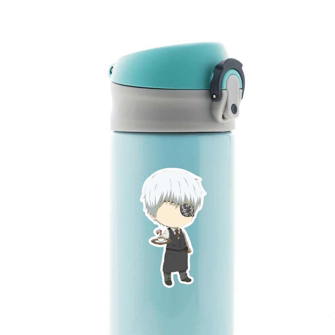 Kankei Ken White Hair Chibi Anime Stickers