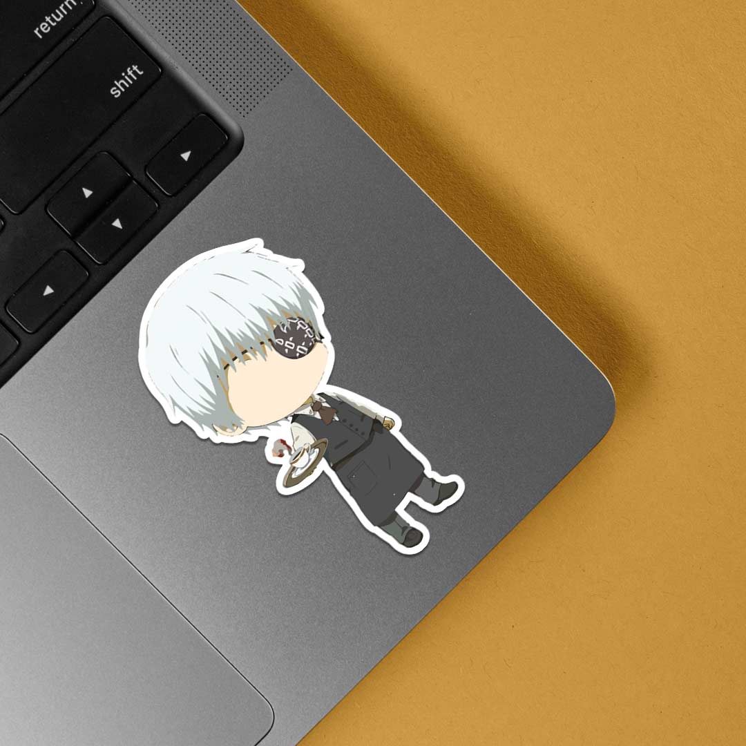 Kankei Ken White Hair Chibi Anime Stickers