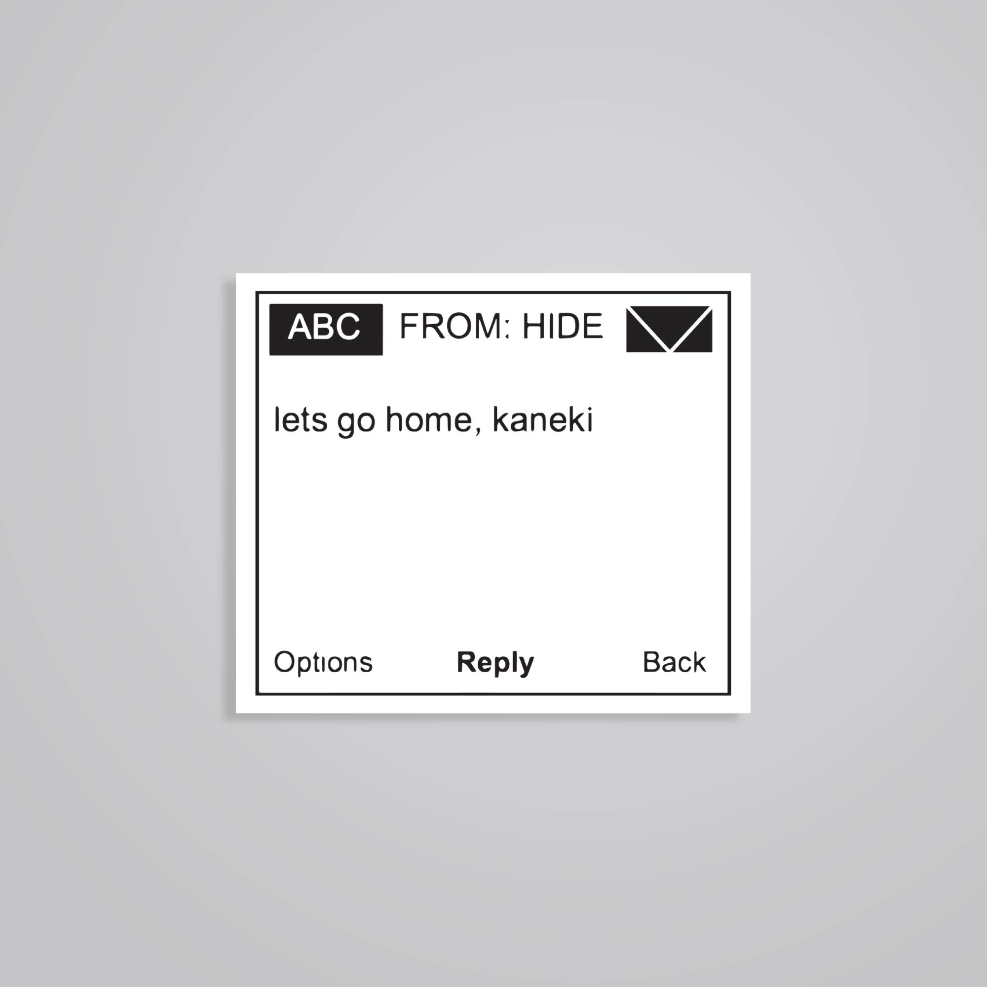 Fomo Store Stickers Anime Let’s go Home Kaneki