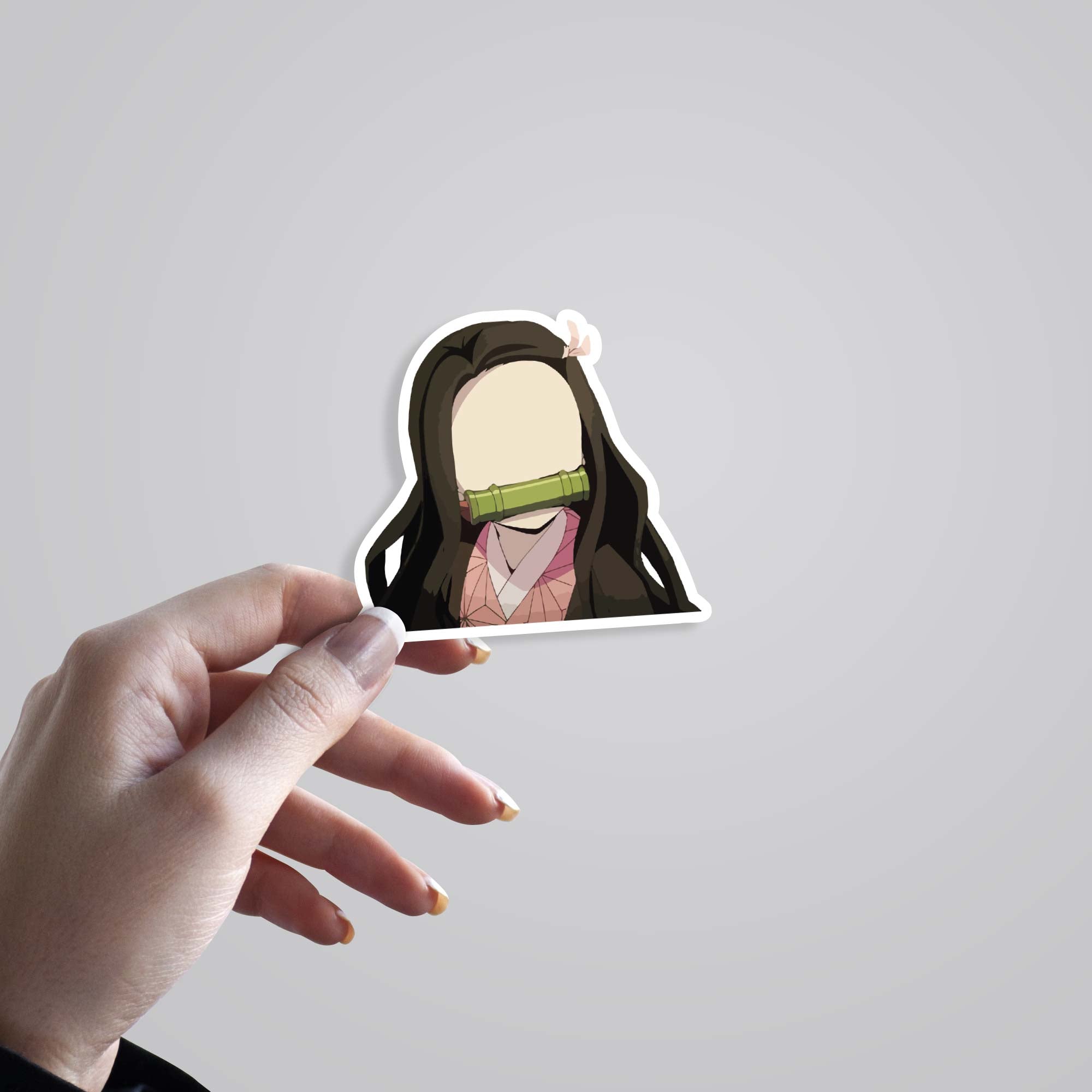 Nezuko with bamboo muzzle Anime Stickers