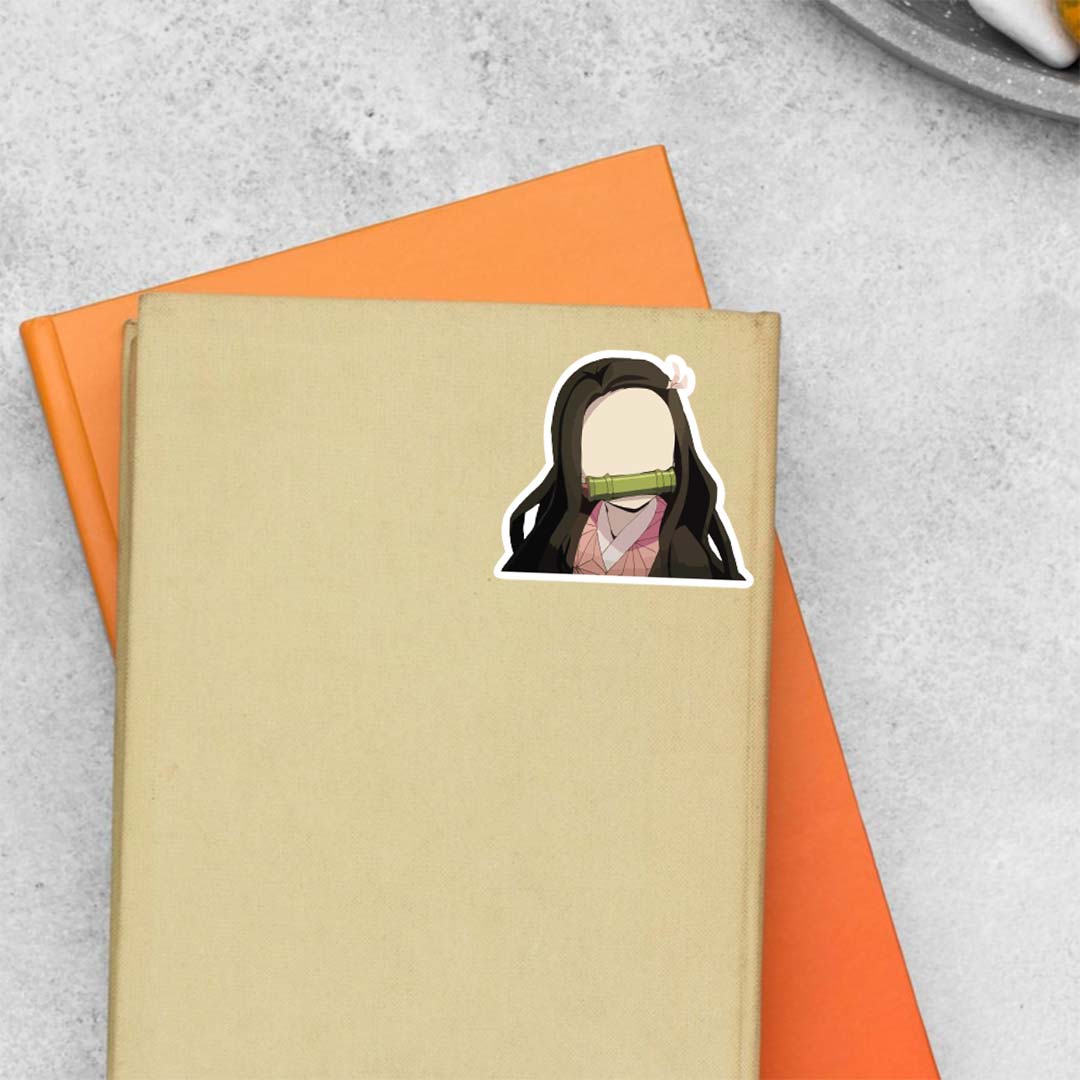 Nezuko with bamboo muzzle Anime Stickers