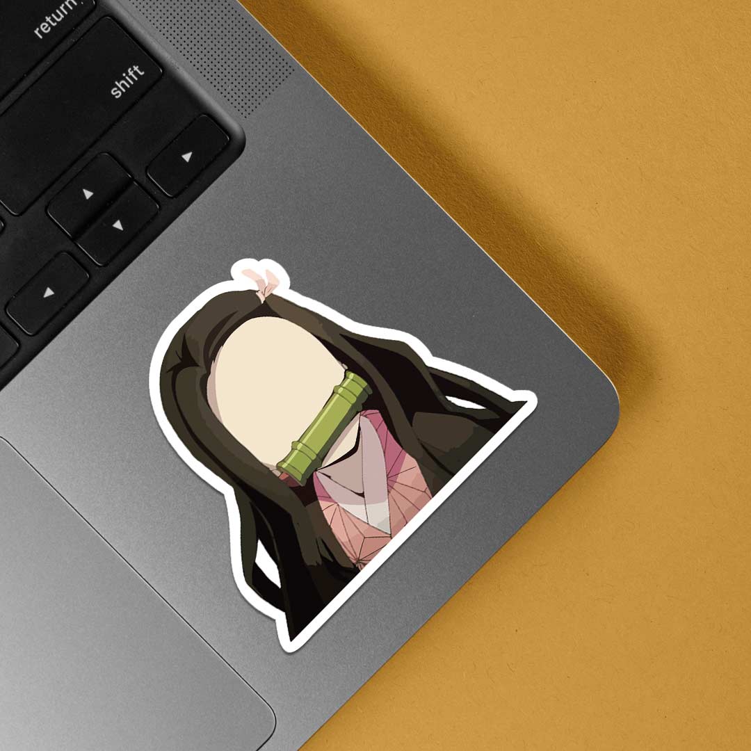 Nezuko with bamboo muzzle Anime Stickers