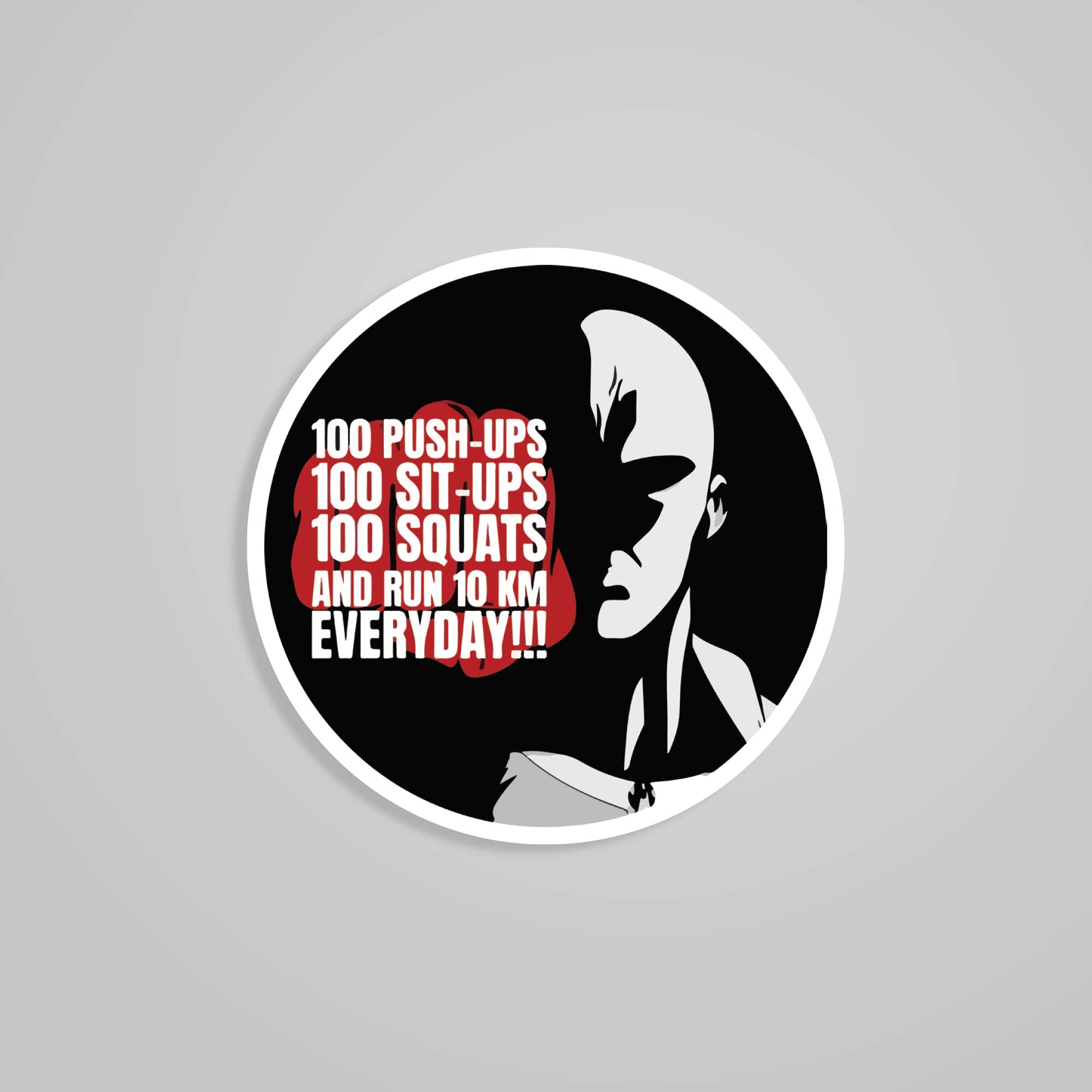 Fomo Store Stickers Anime Saitama training routine
