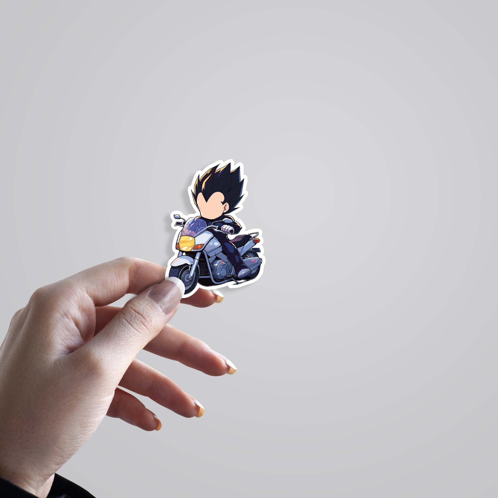 Vegeta Chibi on Bike Anime Stickers