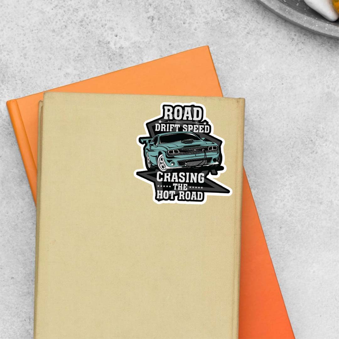 Chasing the hot road Cars & Bikes Stickers