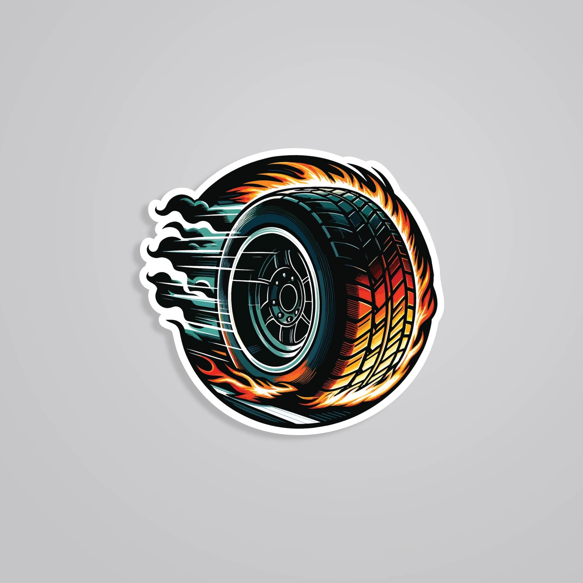 Fomo Store Stickers Cars & Bikes Hot Burning Wheel