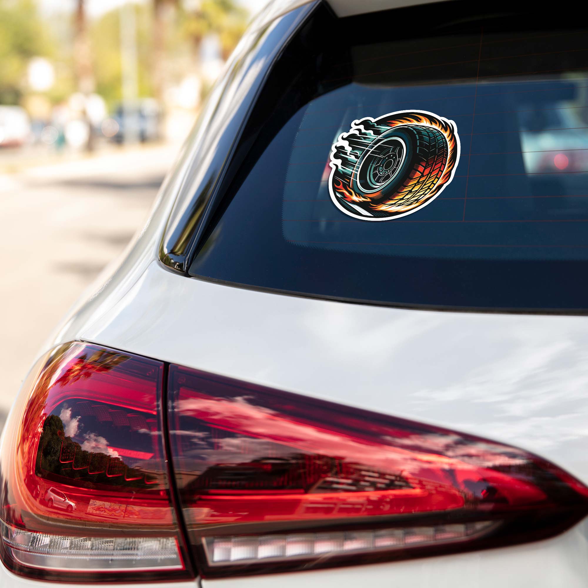 Hot Burning Wheel Cars & Bikes Stickers