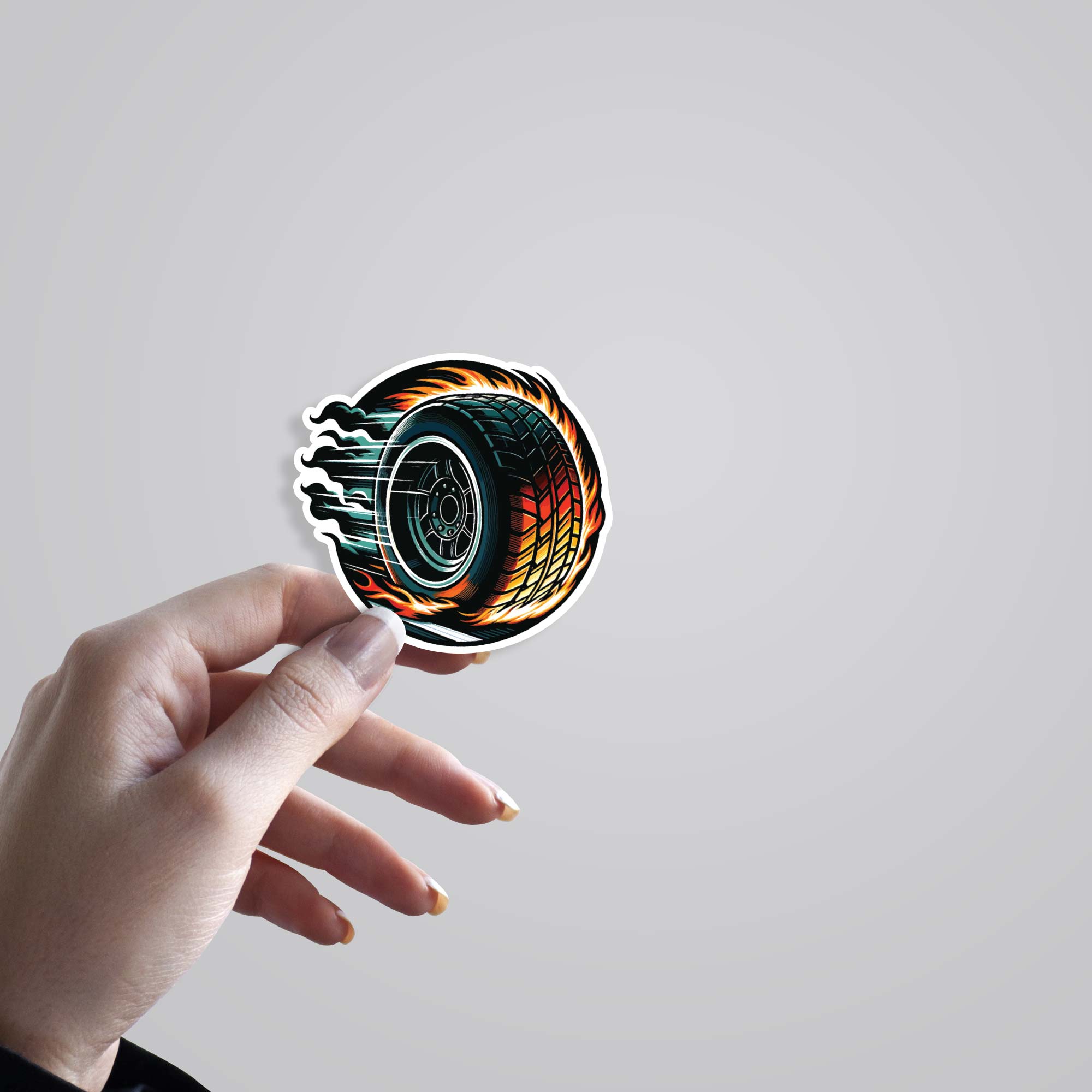 Hot Burning Wheel Cars & Bikes Stickers