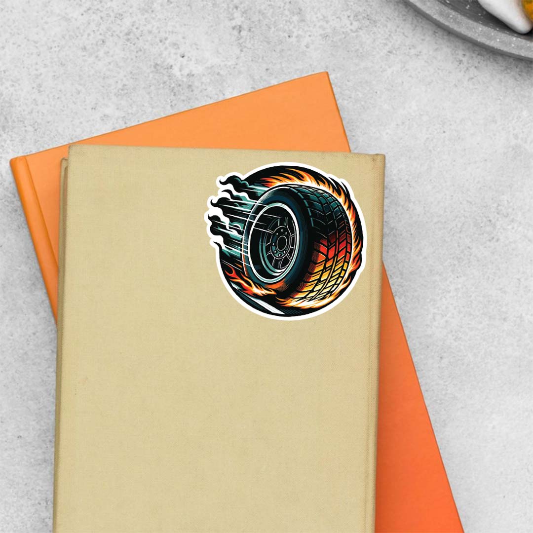 Hot Burning Wheel Cars & Bikes Stickers