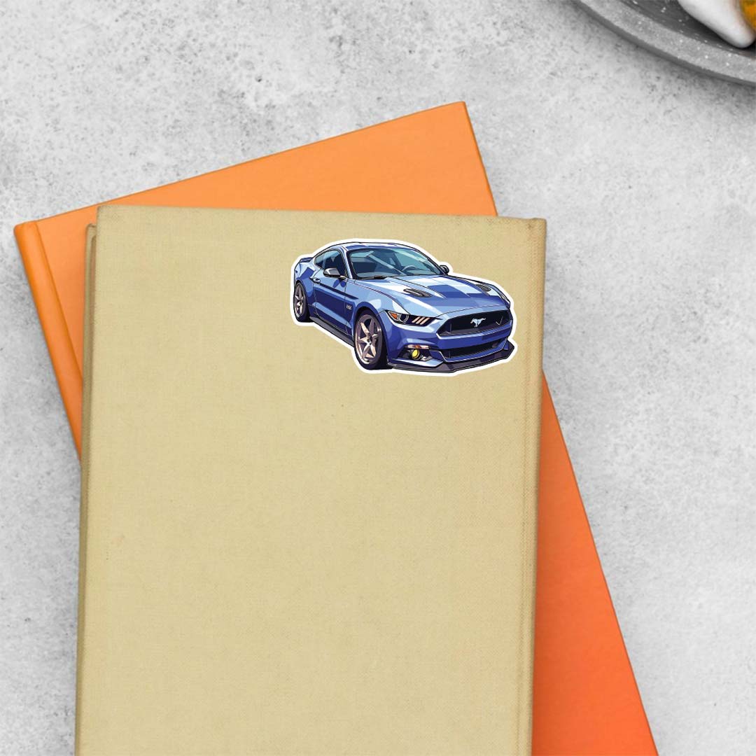 Mustang Blue Ford Cars & Bikes Stickers