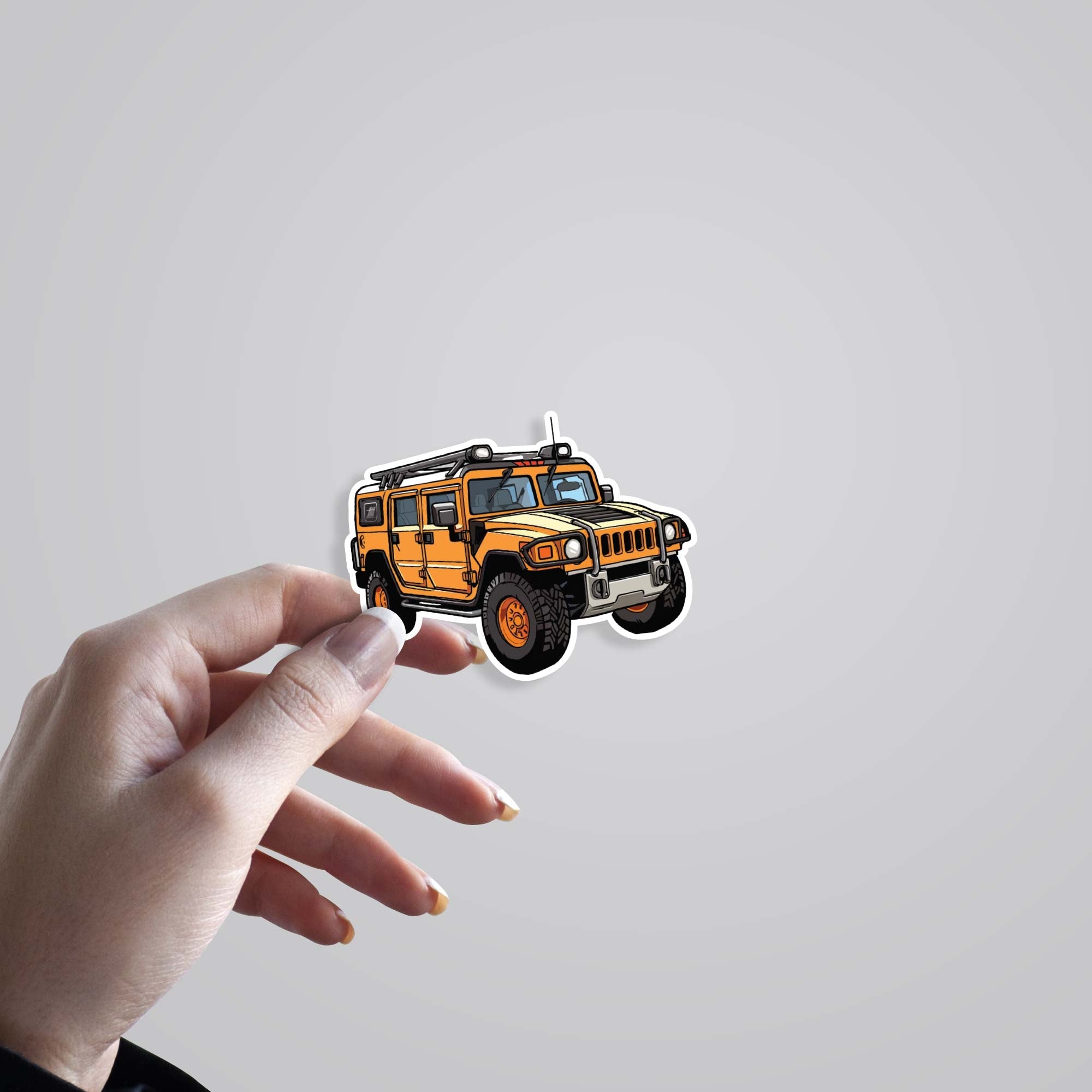 Orange Hummer H1 Cars & Bikes Stickers