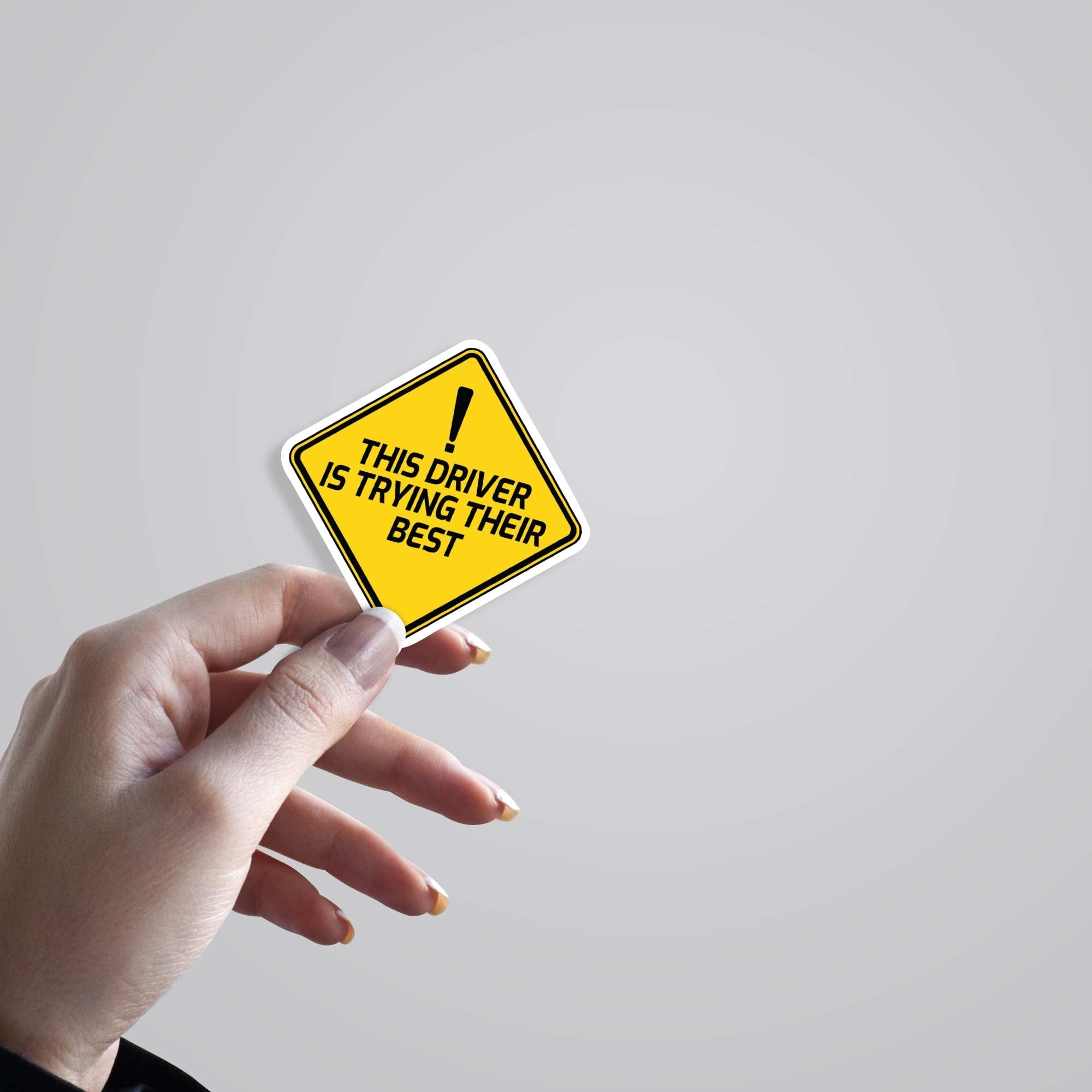 This driver is trying their best Cars & Bikes Stickers