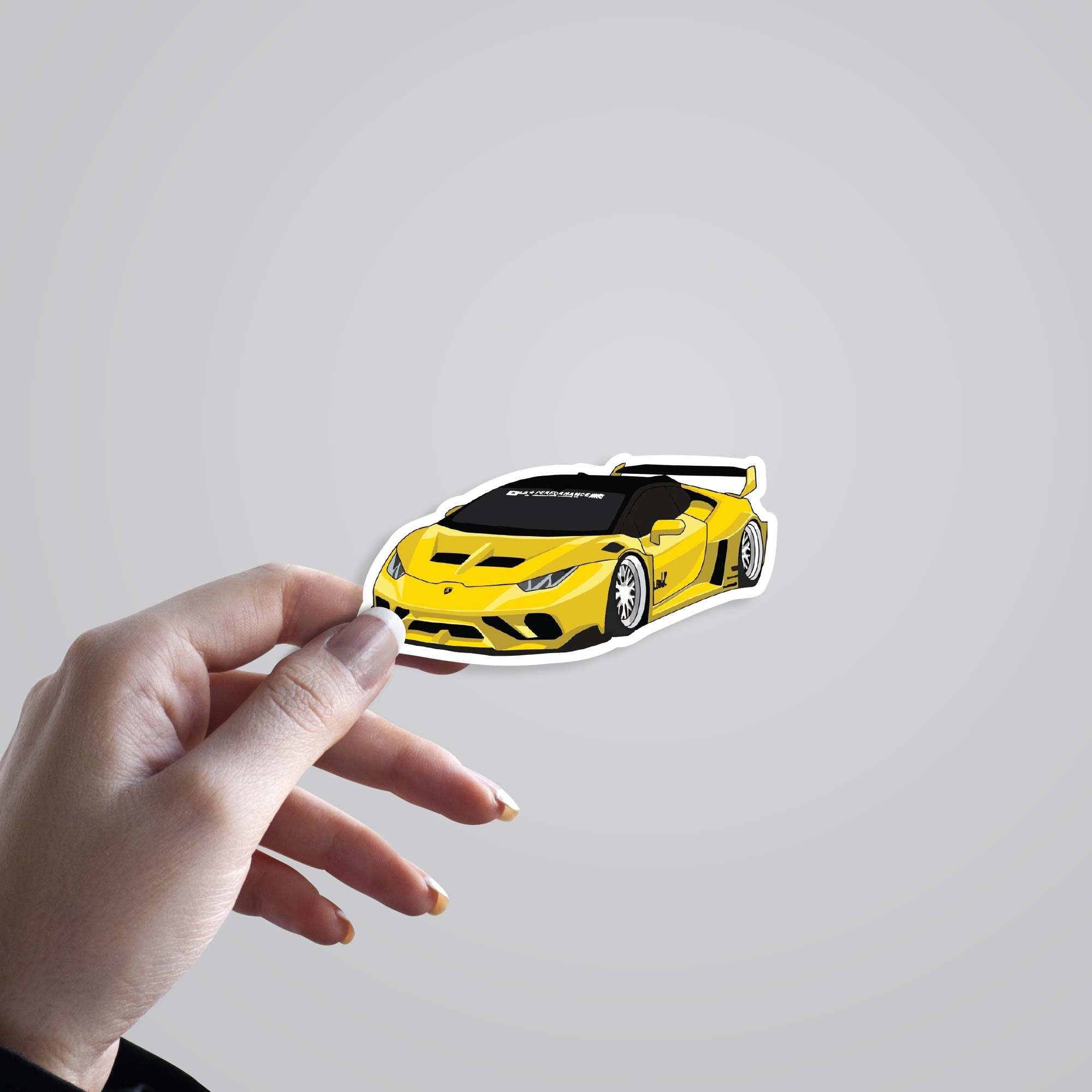 Yellow Lamborghini Huracan Cars & Bikes Stickers