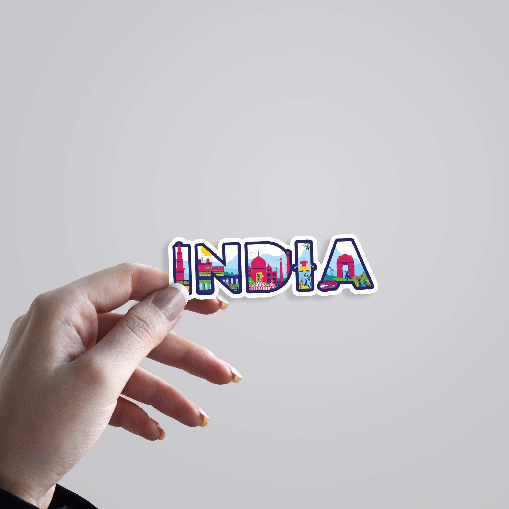 India with Landmarks Design Casual Stickers