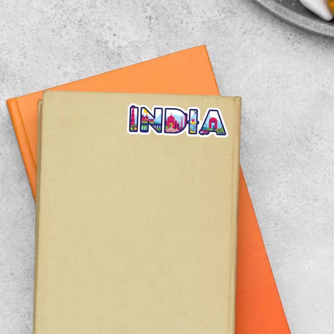 India with Landmarks Design Casual Stickers