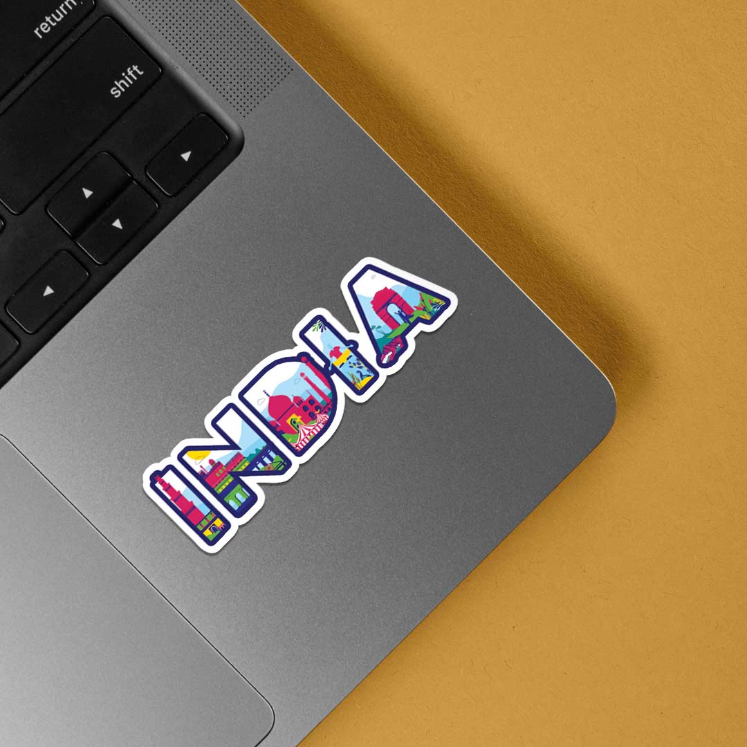 India with Landmarks Design Casual Stickers