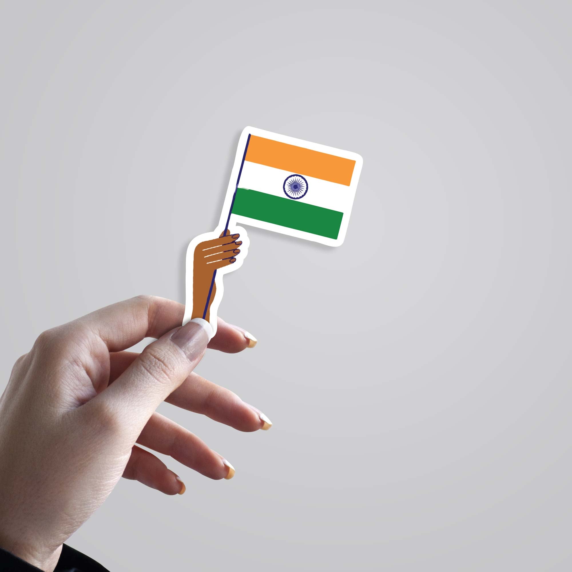 Indian Flag in Hand Casual Stickers