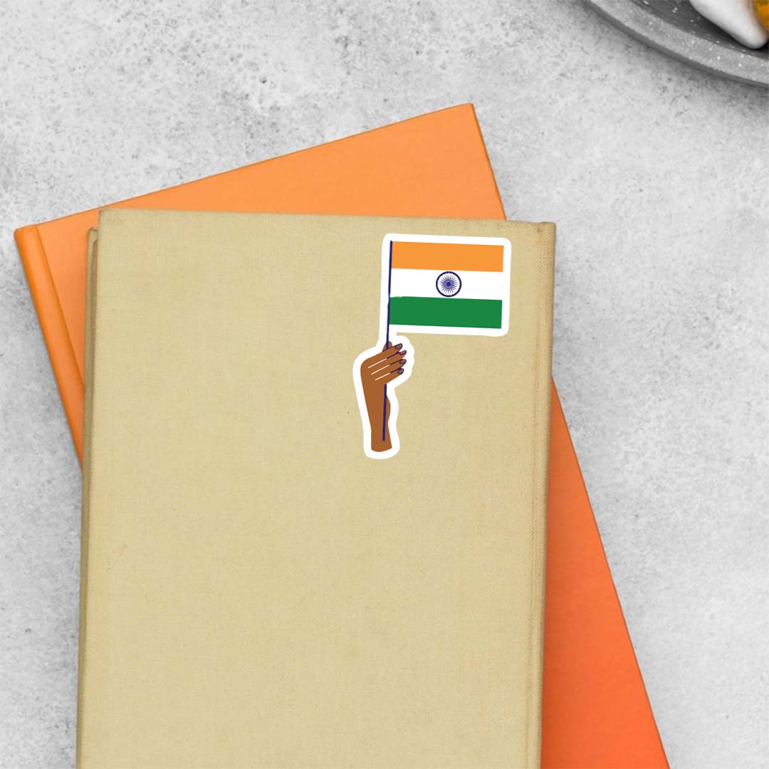 Indian Flag in Hand Casual Stickers