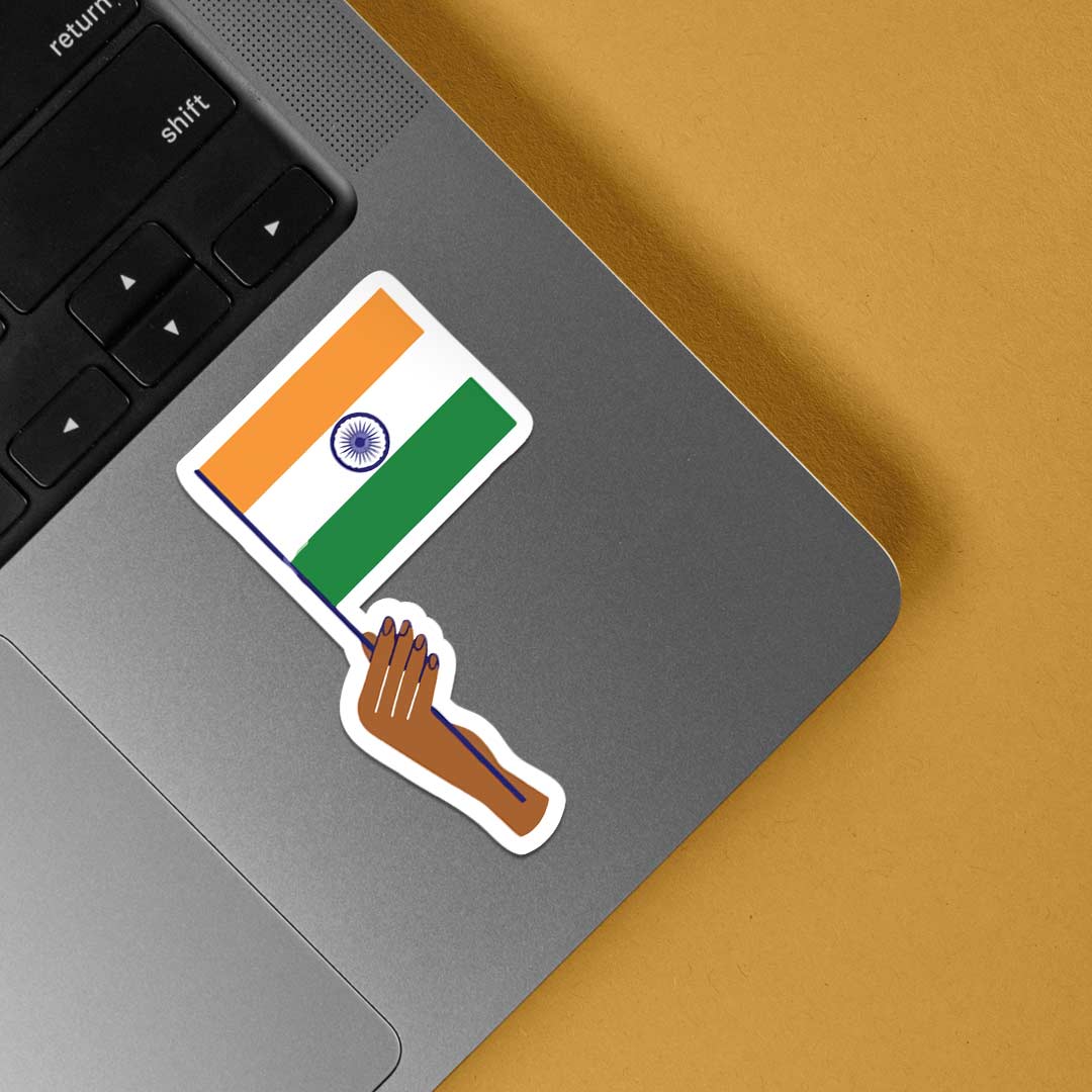 Indian Flag in Hand Casual Stickers