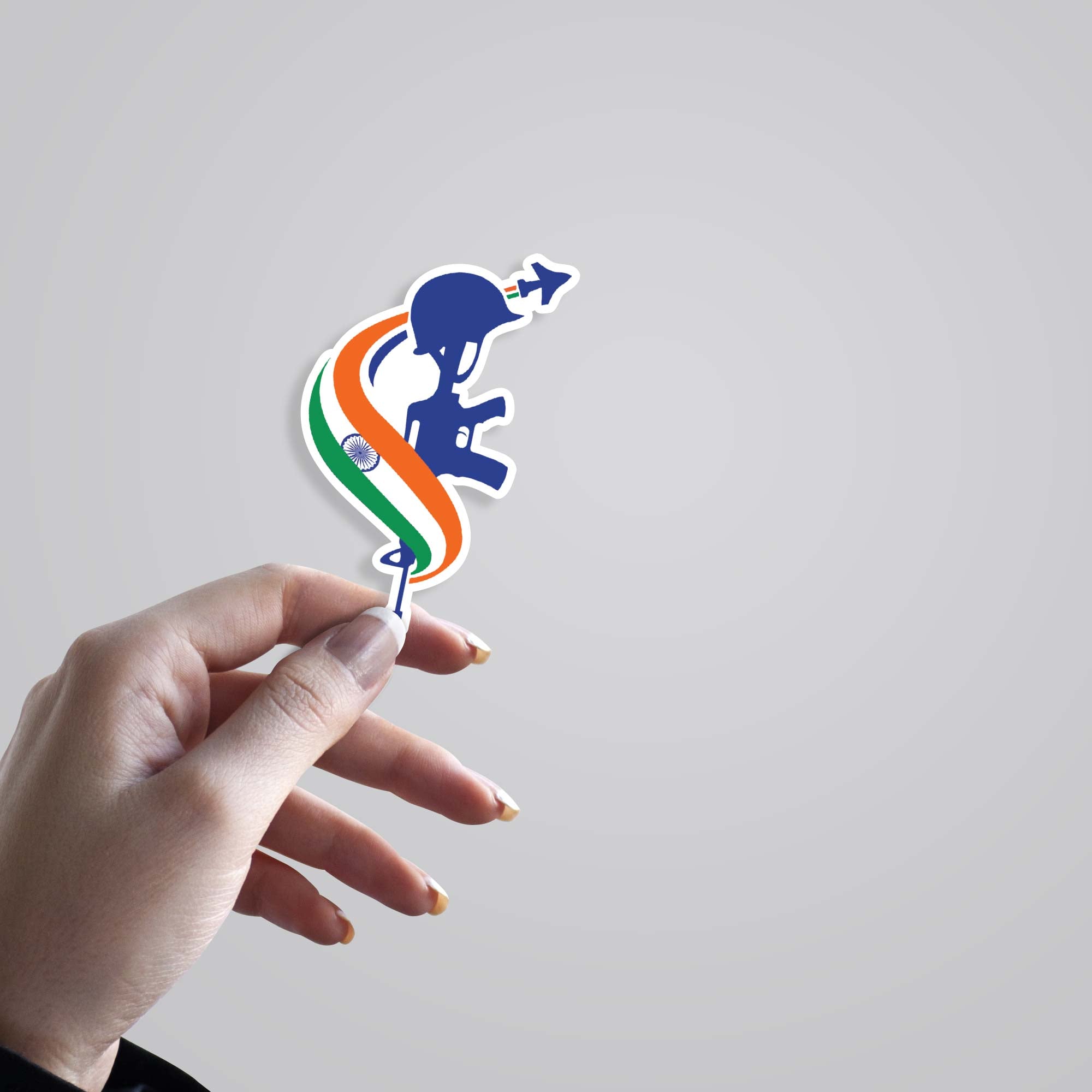 Indian Flag with Gun Silhouette Casual Stickers