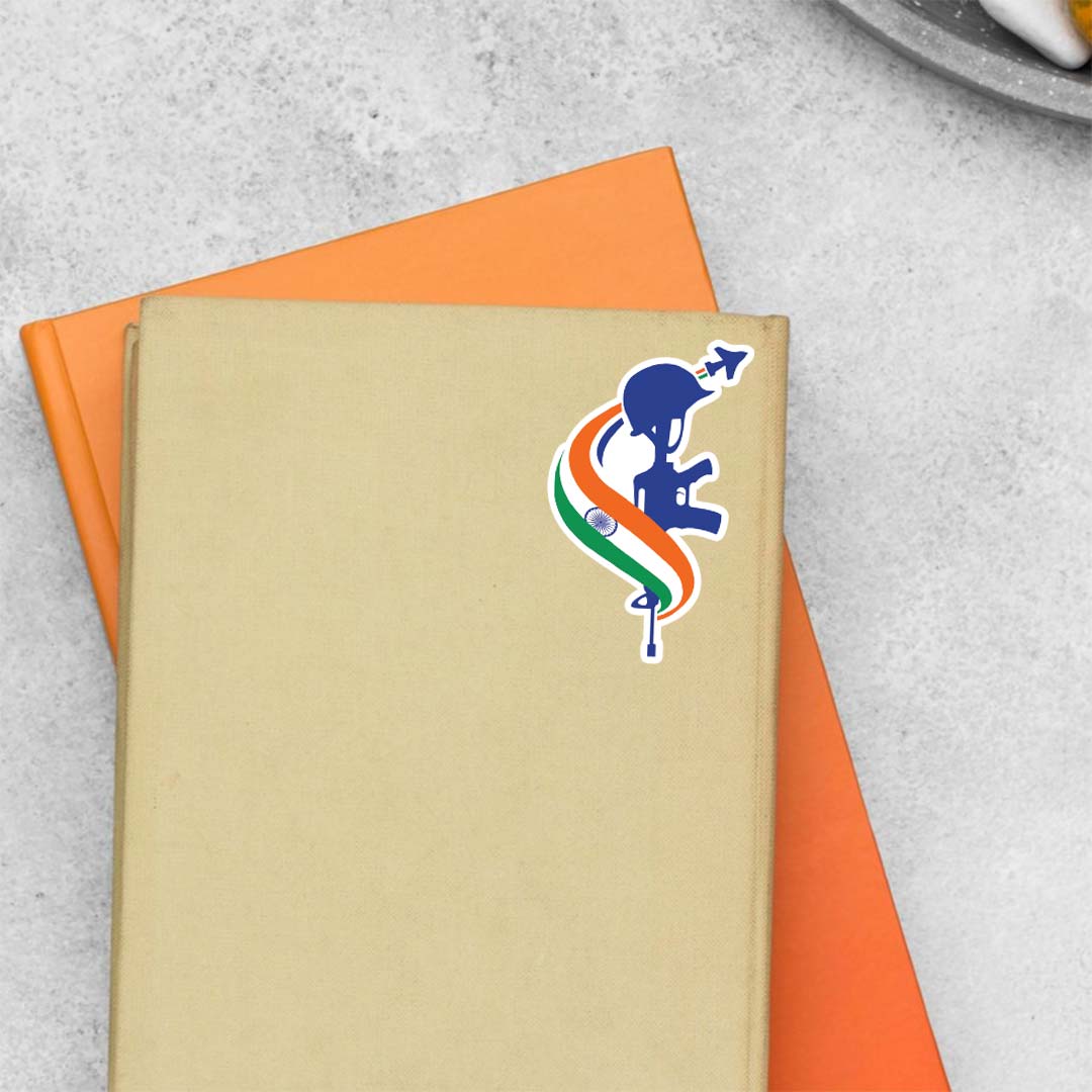 Indian Flag with Gun Silhouette Casual Stickers