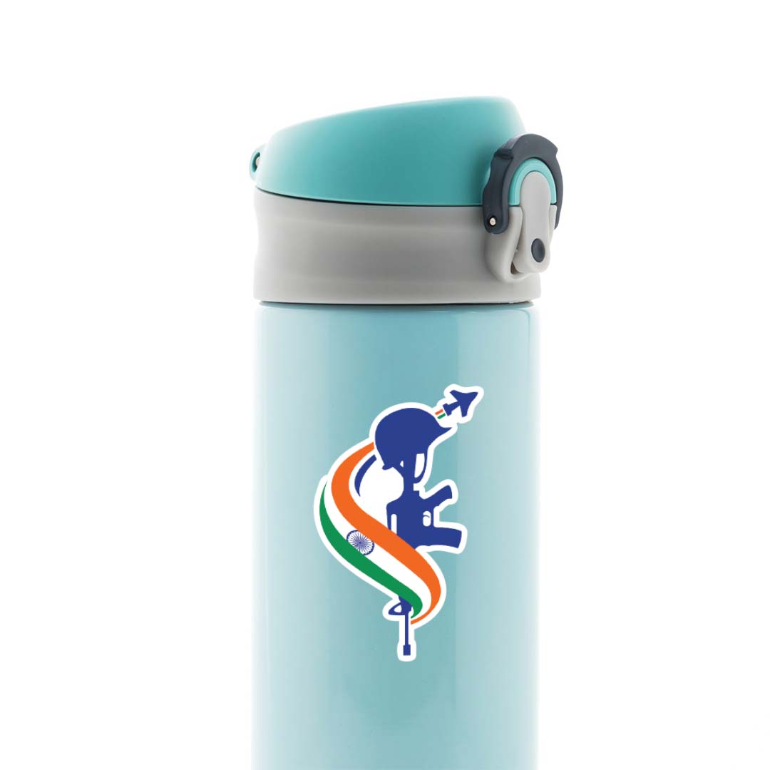 Indian Flag with Gun Silhouette Casual Stickers