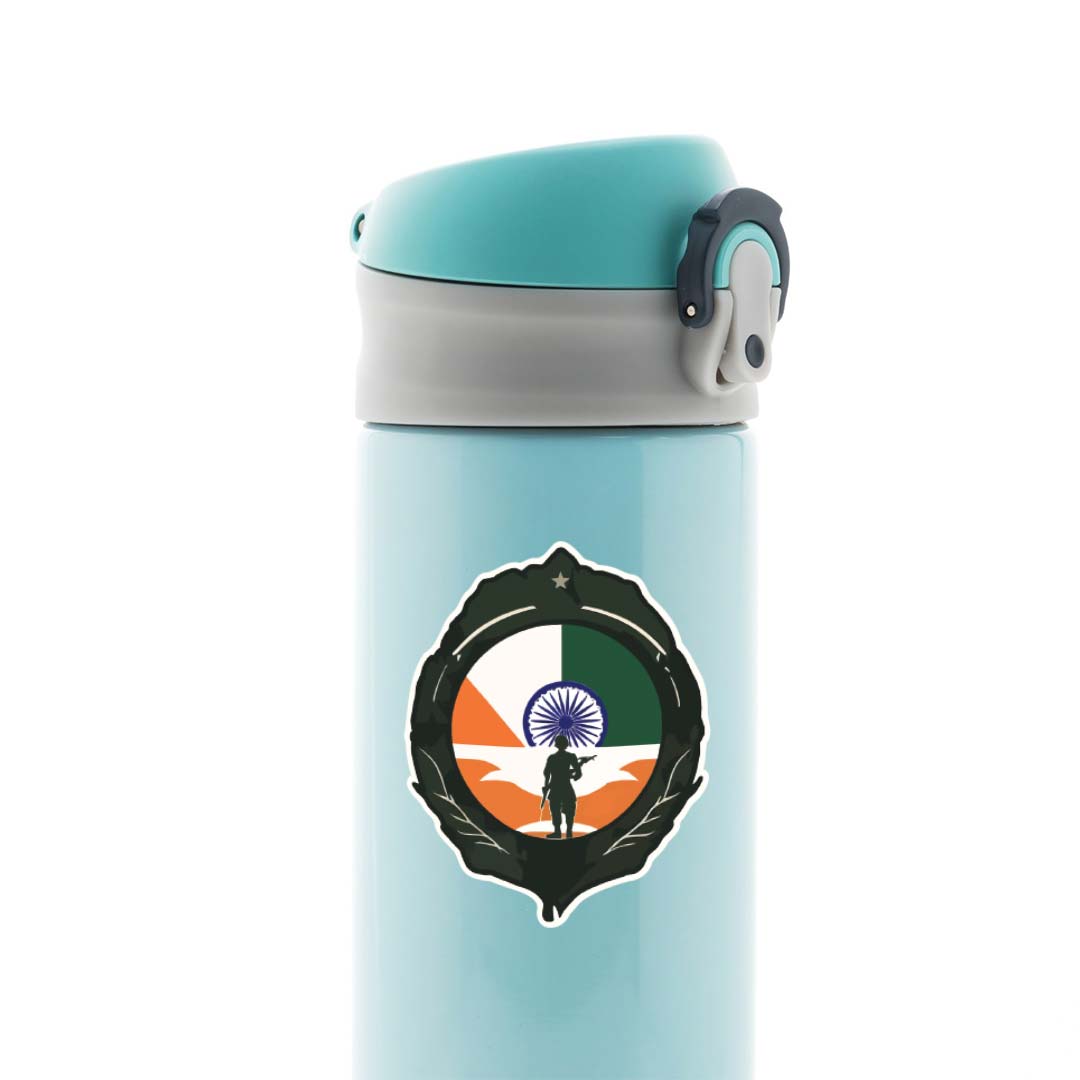 Indian Flag with Soldier Silhouette Casual Stickers