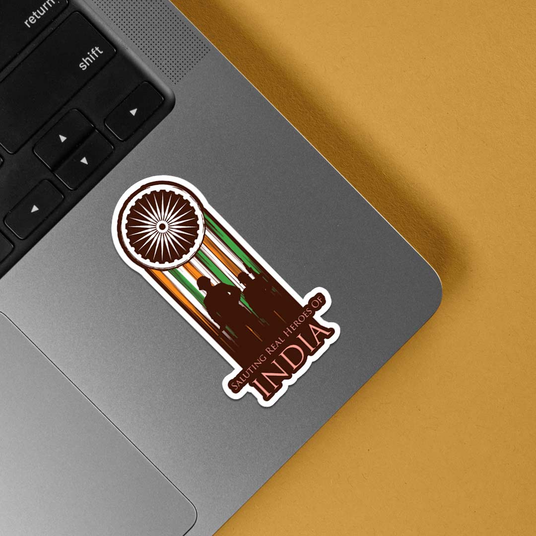 Saluting Real Heroes of India Casual Stickers