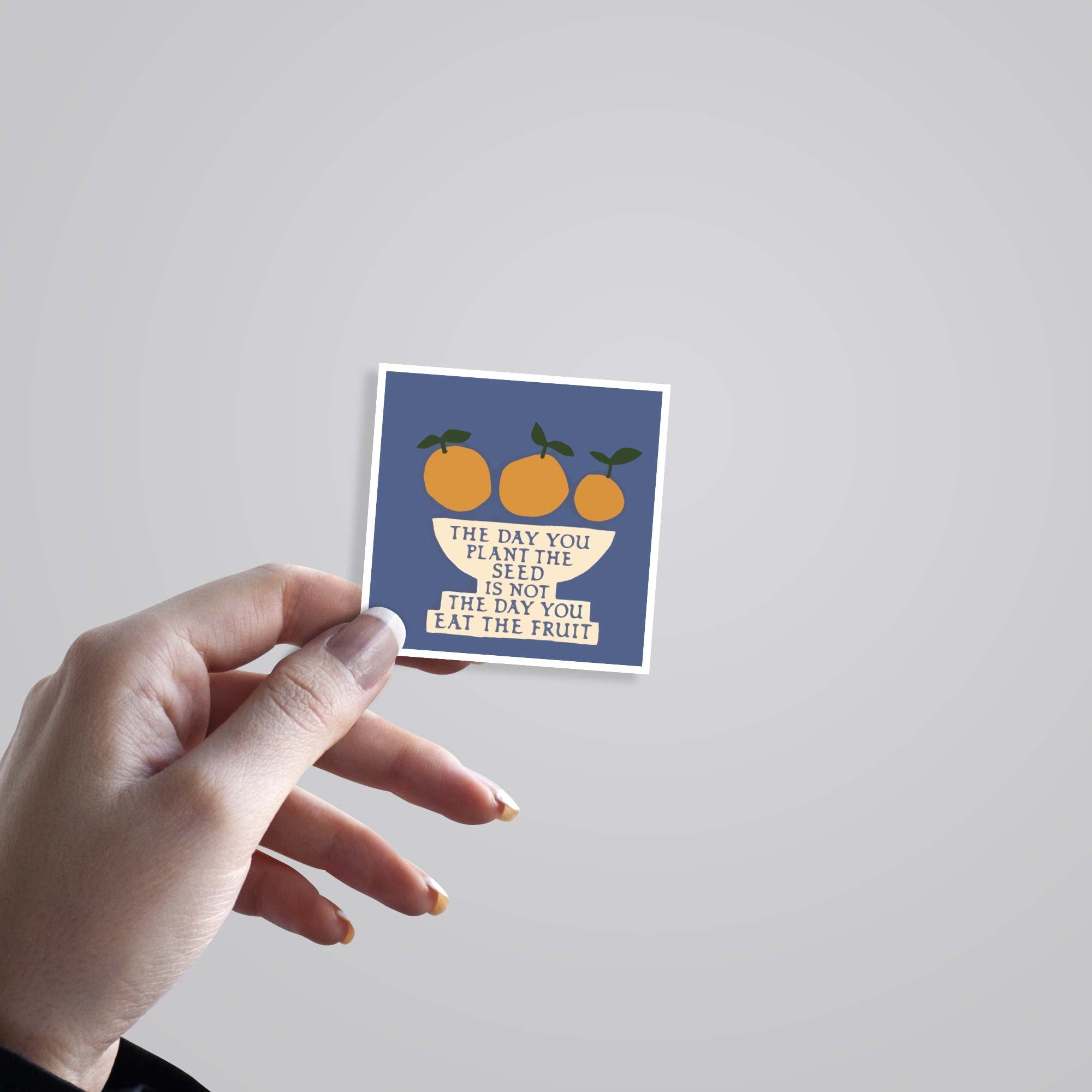 The day you plant seed is not the day you eat fruit Motivational Stickers
