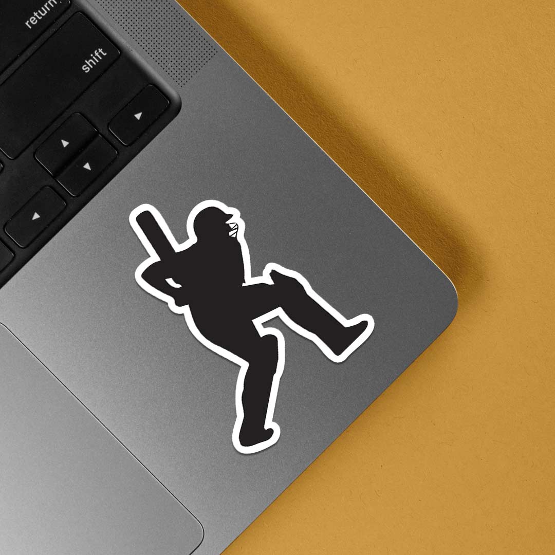 Cricket Man Silhouette Sports Stickers