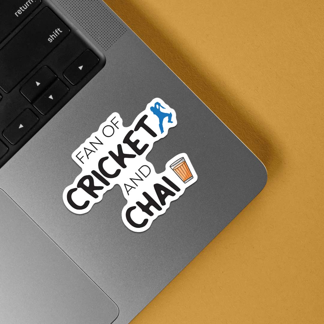 Fan of Cricket and Chai Sports Stickers