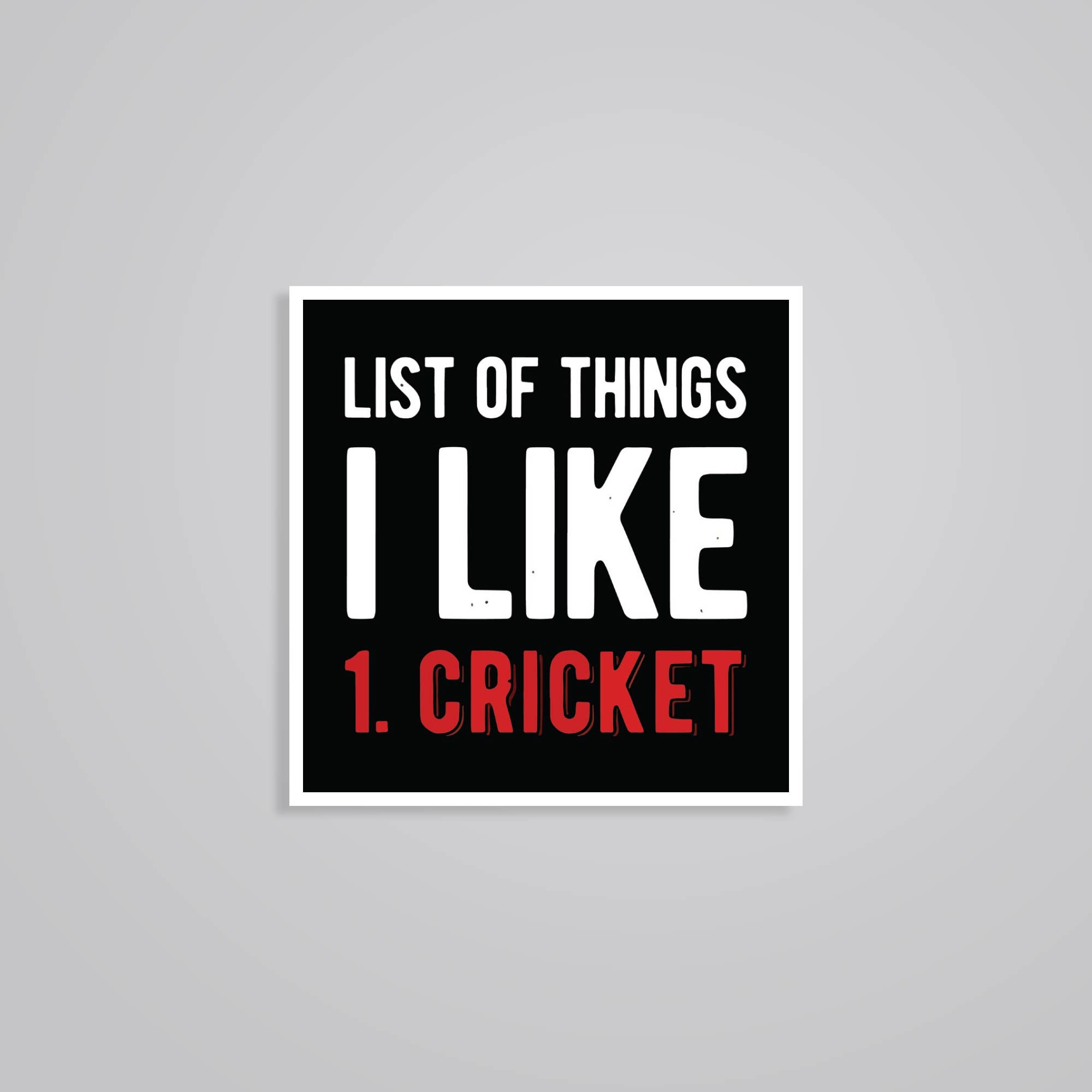 Fomo Store Stickers Sports List of things I like Cricket
