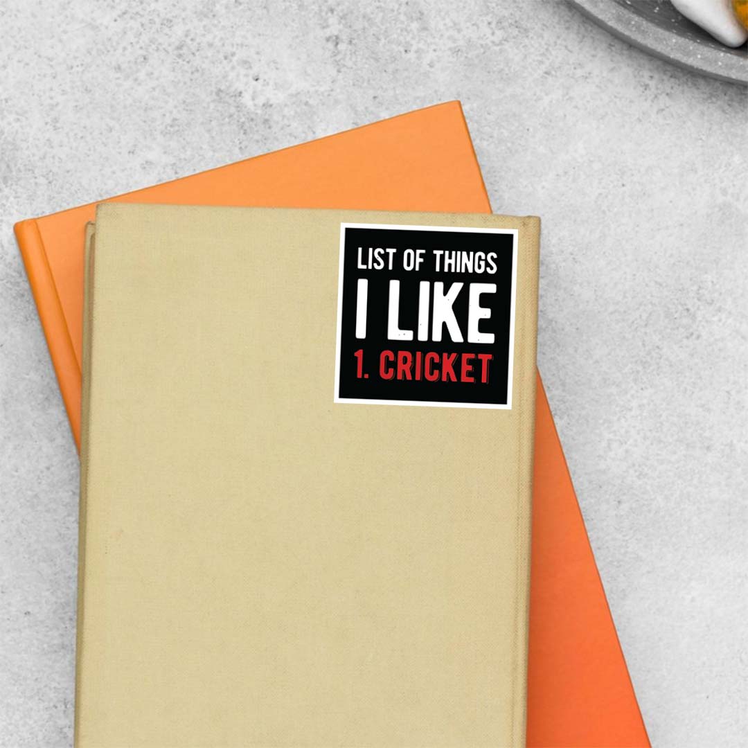 List of things I like Cricket Sports Stickers