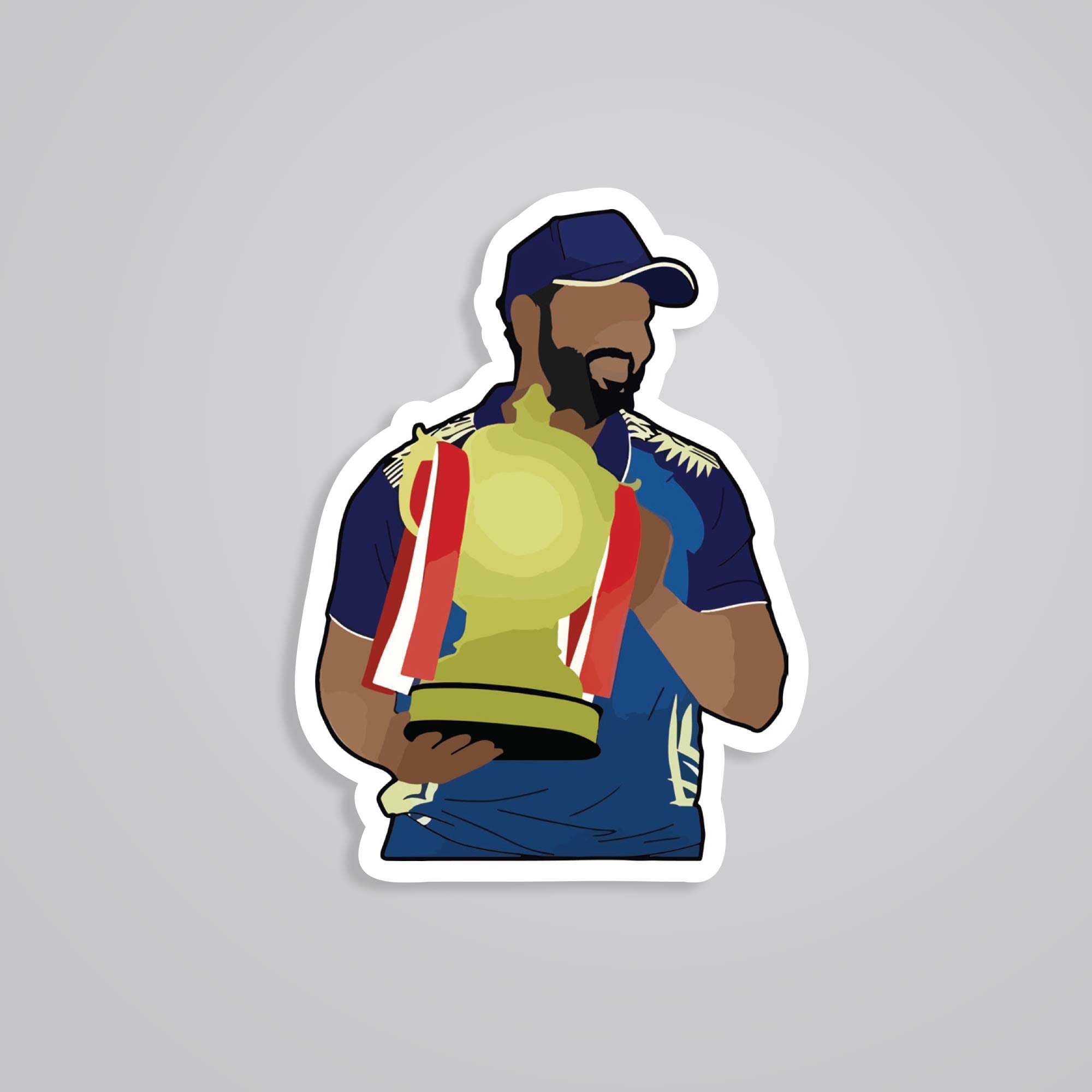 Rohit Sharma Trophy Sticker Cricket Champion Decal
