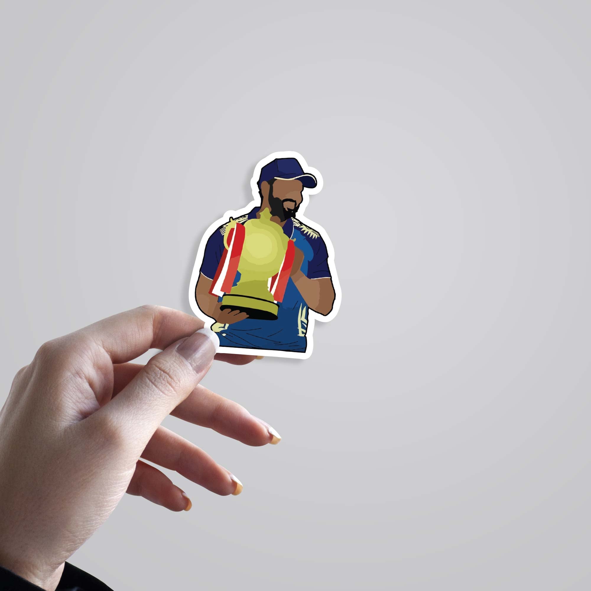 Rohit Sharma with the Trophy Sports Stickers