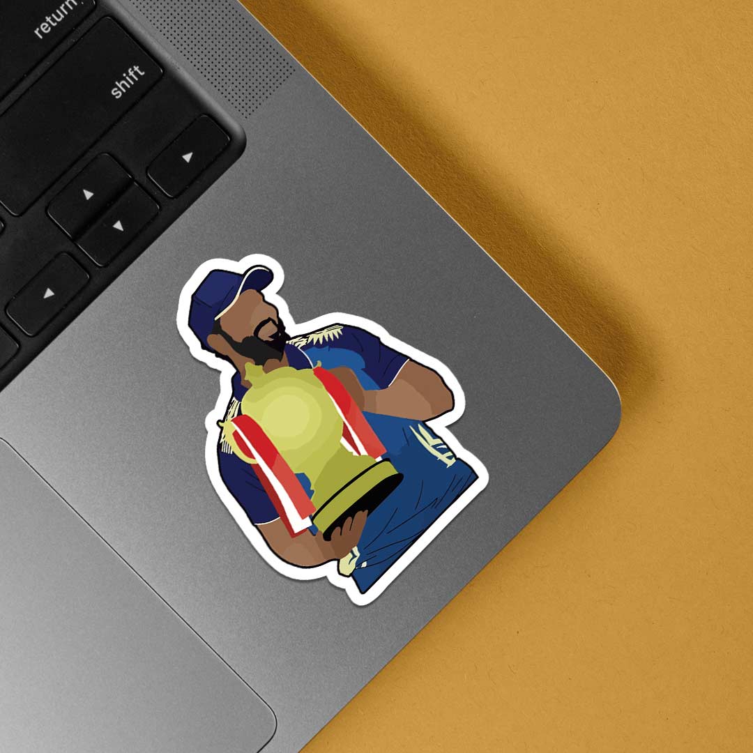 Rohit Sharma with the Trophy Sports Stickers