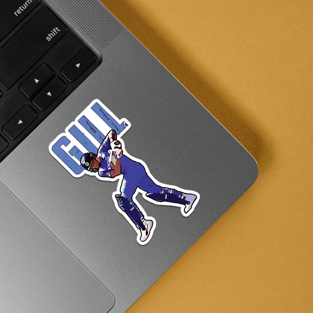 Shubman Gill Batting Sports Stickers