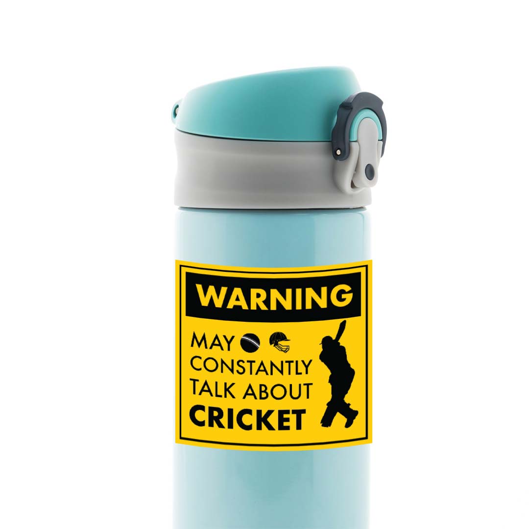Warning May Constantly Talk About Cricket Sports Stickers