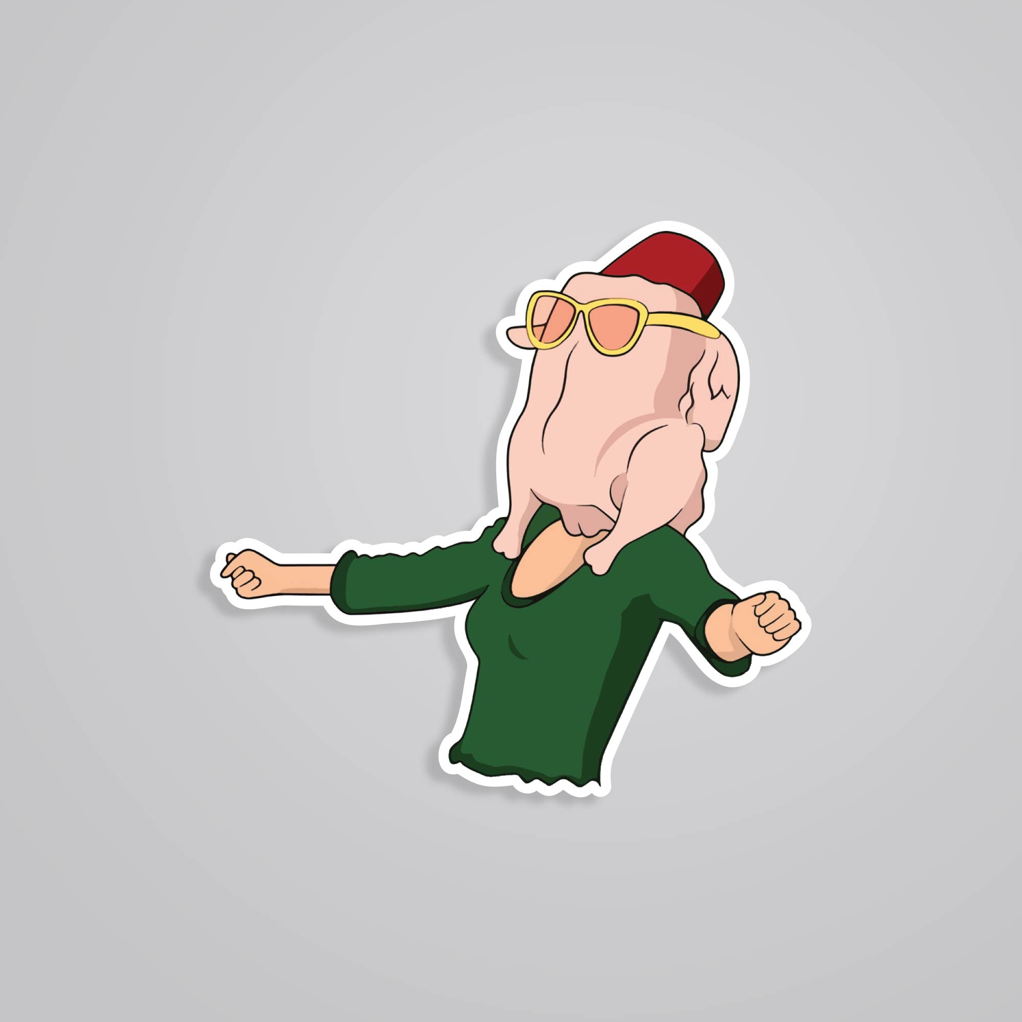 Fomo Store Stickers TV Shows Monica with turkey head