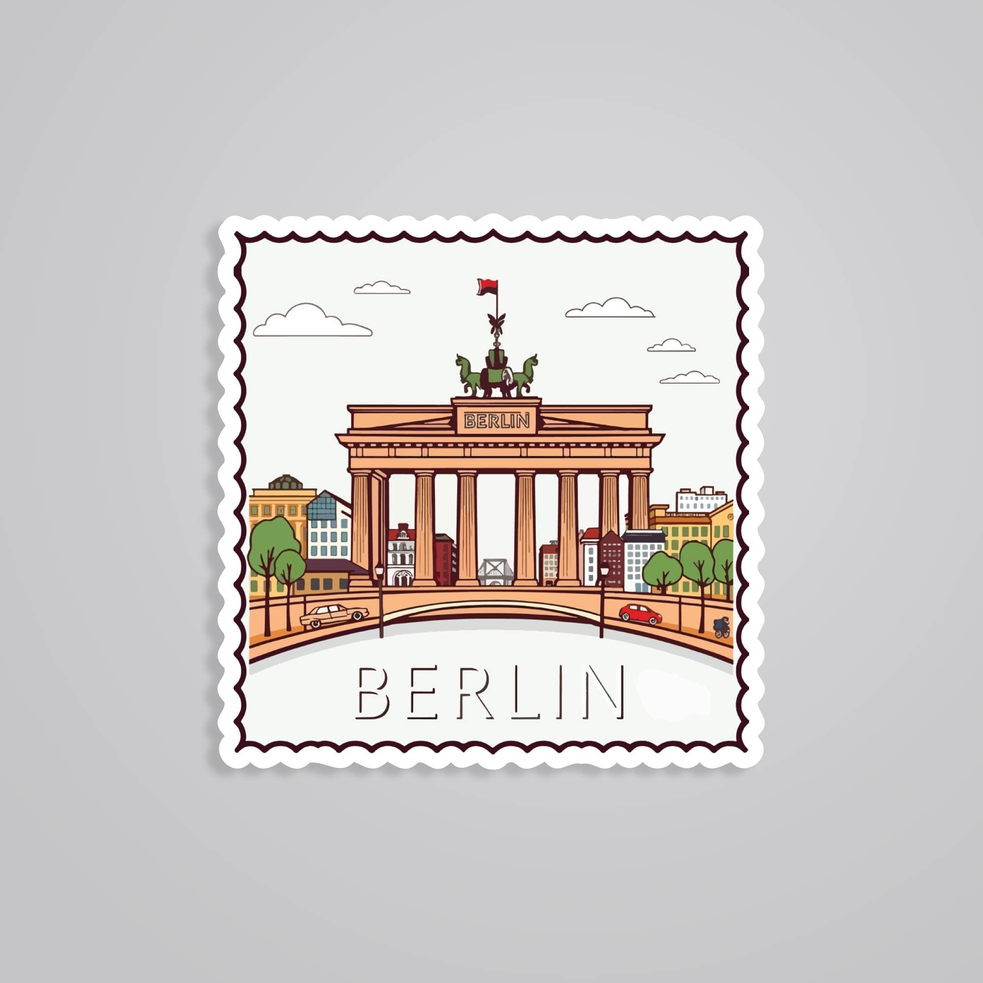 Fomo Store Stickers Travels Berlin Brandenburg Gate Daytime Post Stamp