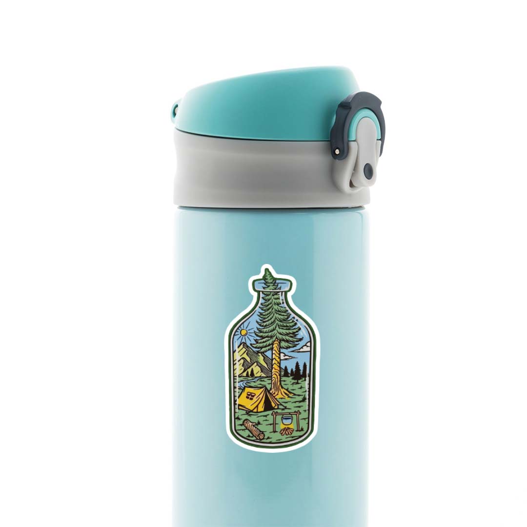 Camping in a Bottle Travels Stickers